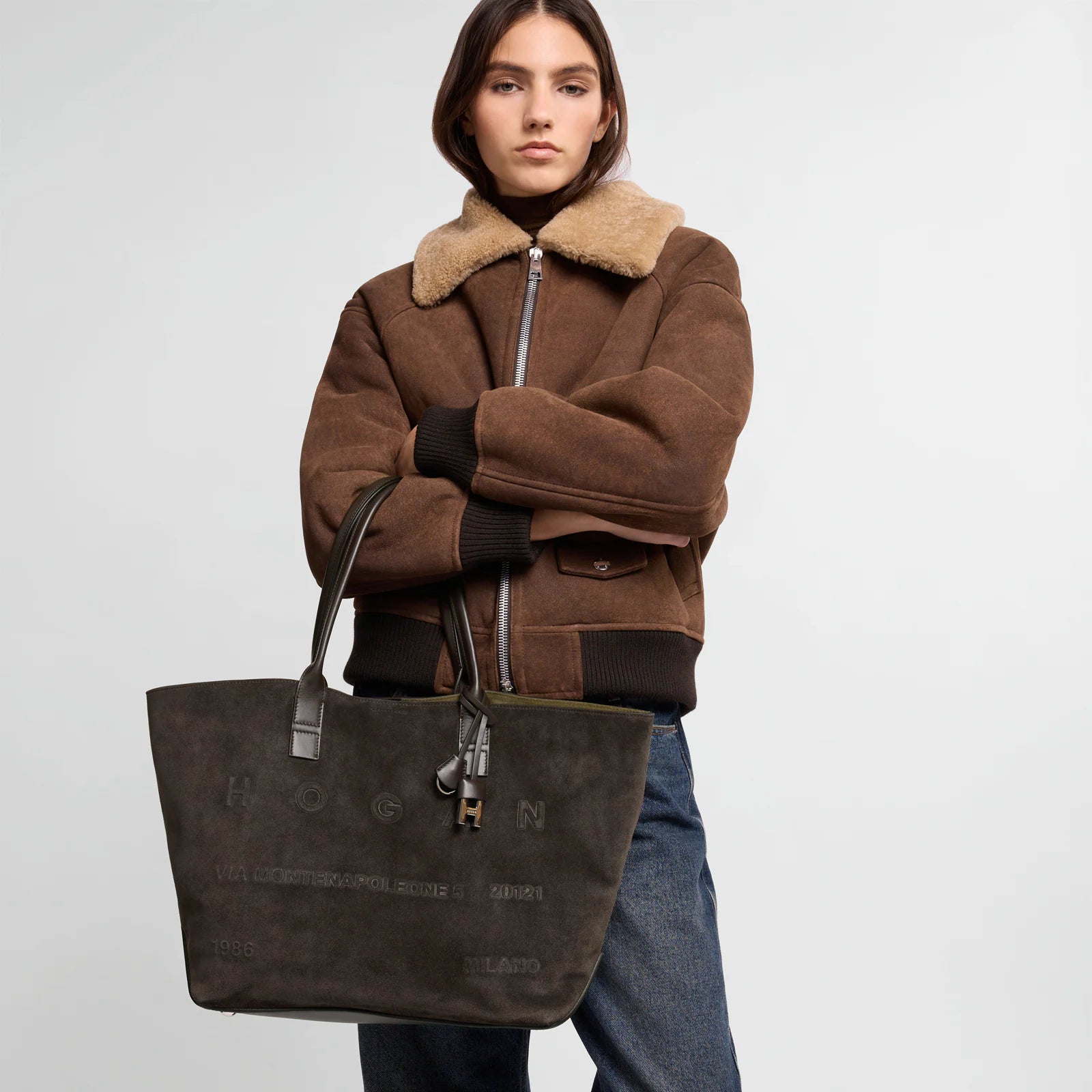 Hogan Borsa Shopping Address Media Marrone