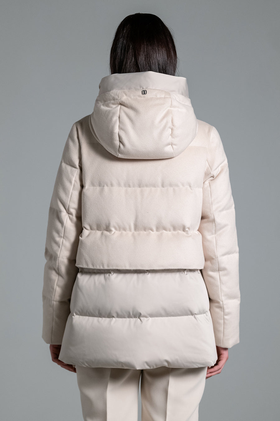 MOD. KEIKO parka- corto bi materiale ivory  ART: PRATO/MESTRE col.19 ivory white-3
