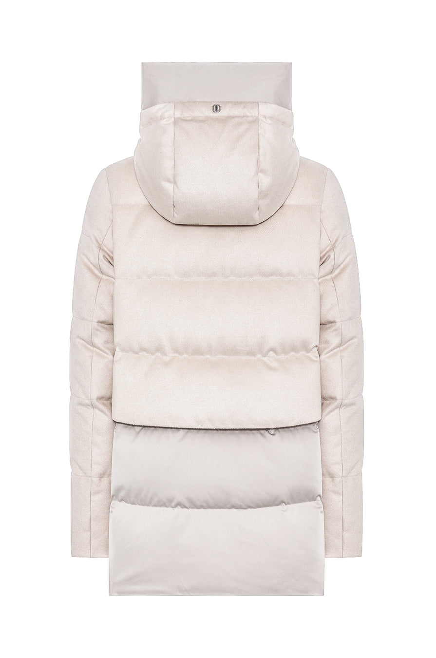 Duno Keiko Short Bi-material Parka Ivory White