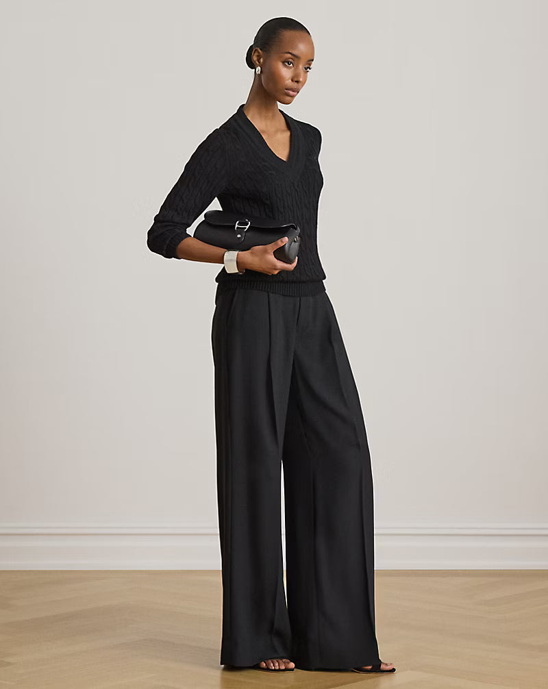 LAUREN-RALPH-LAUREN-pantalone-gamba-larga-georgette-AI200P03582003-nero
