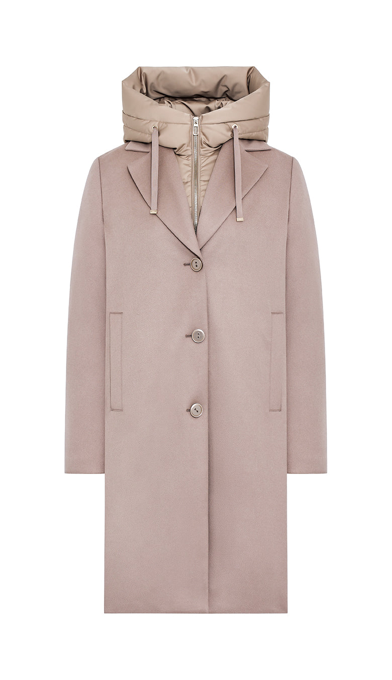 Duno Lisa Bi-Material Coat Light Camel