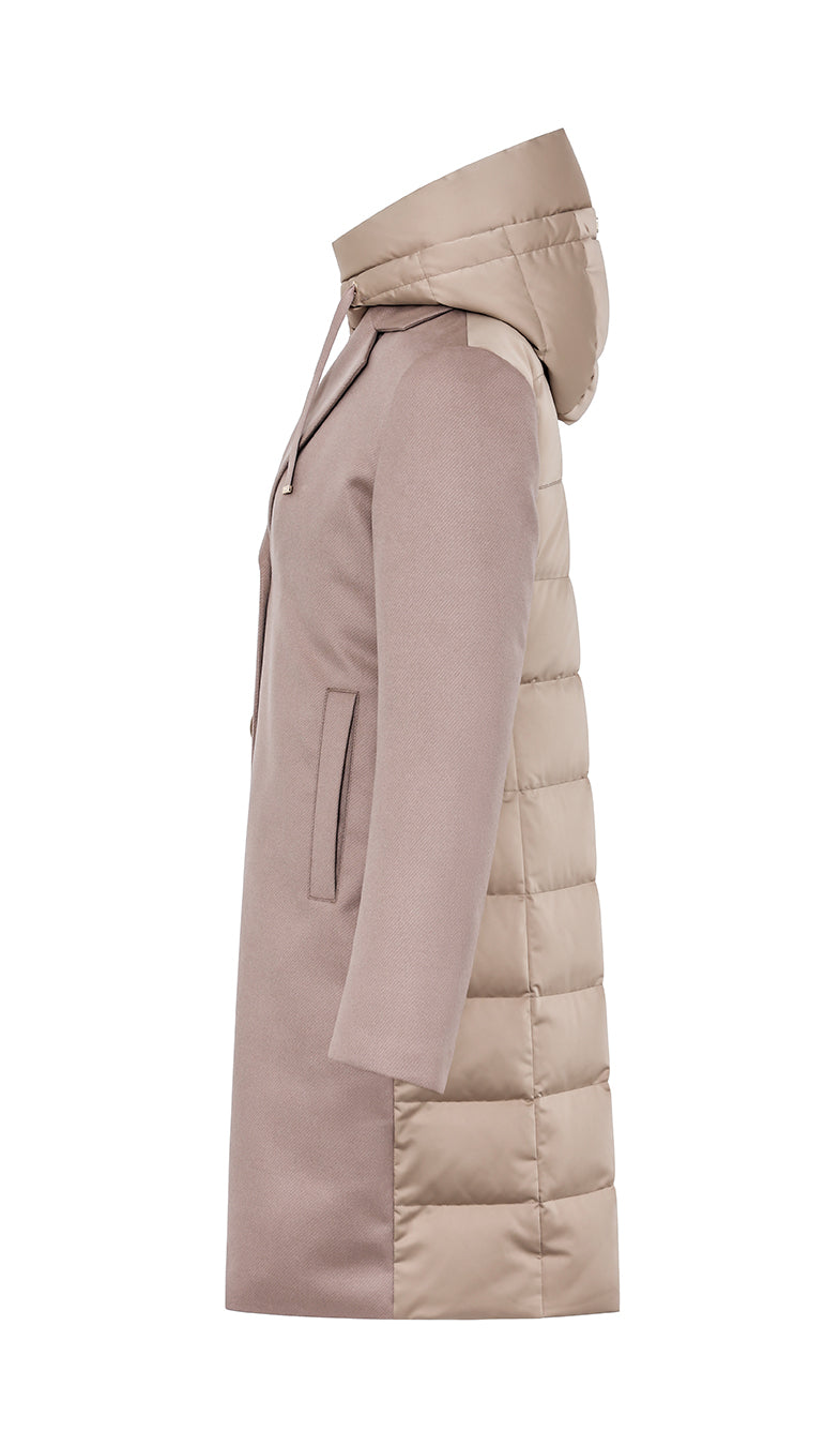 Duno Lisa Cappotto Bi-Materiale Light Camel