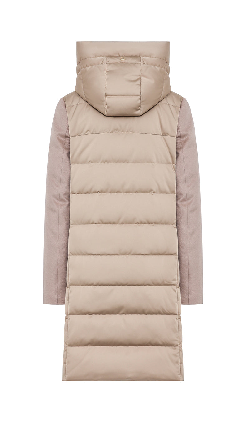 Duno Lisa Cappotto Bi-Materiale Light Camel