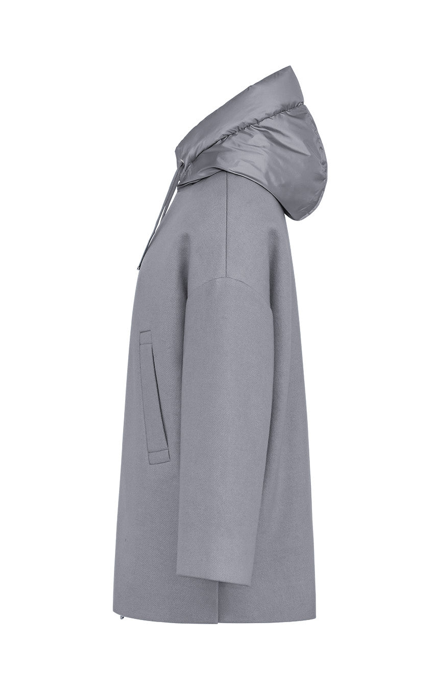 Duno Mayu Large Wool Cape Silver