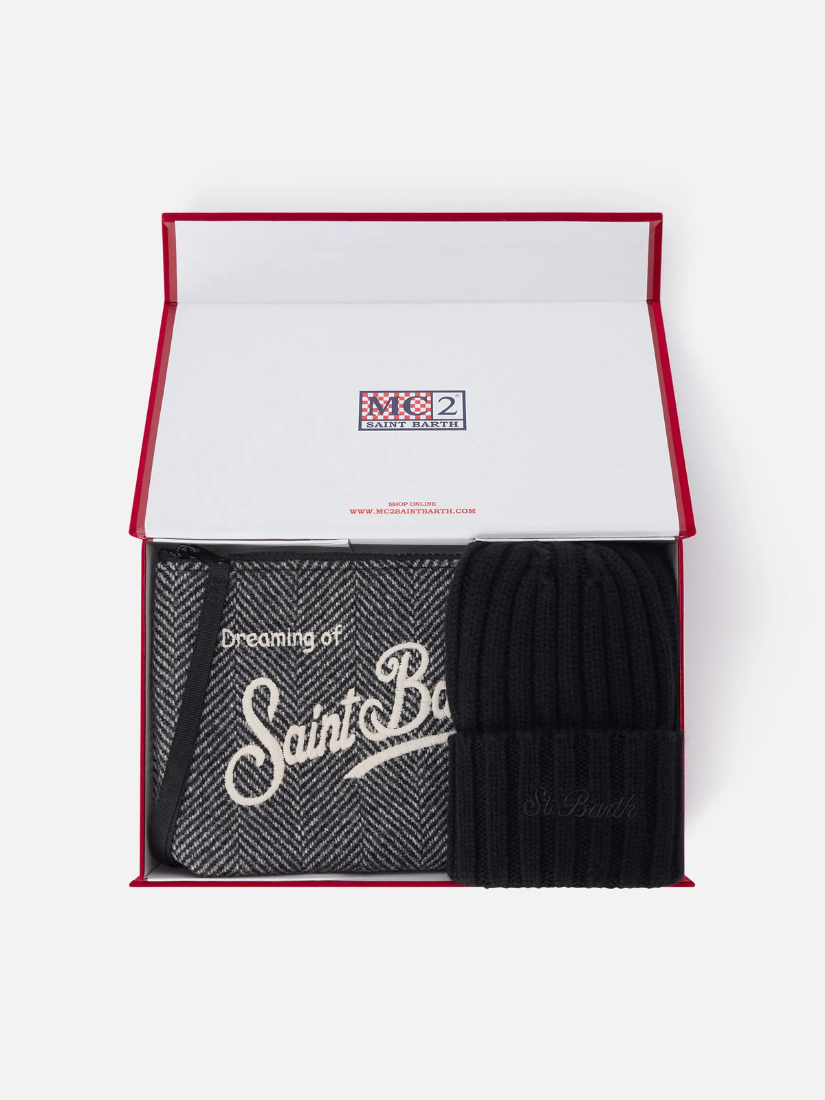 MC2-SAINT-BARTH_BOX004203608M-pochette-with-herringbone-pattern-and-black-beanie-set