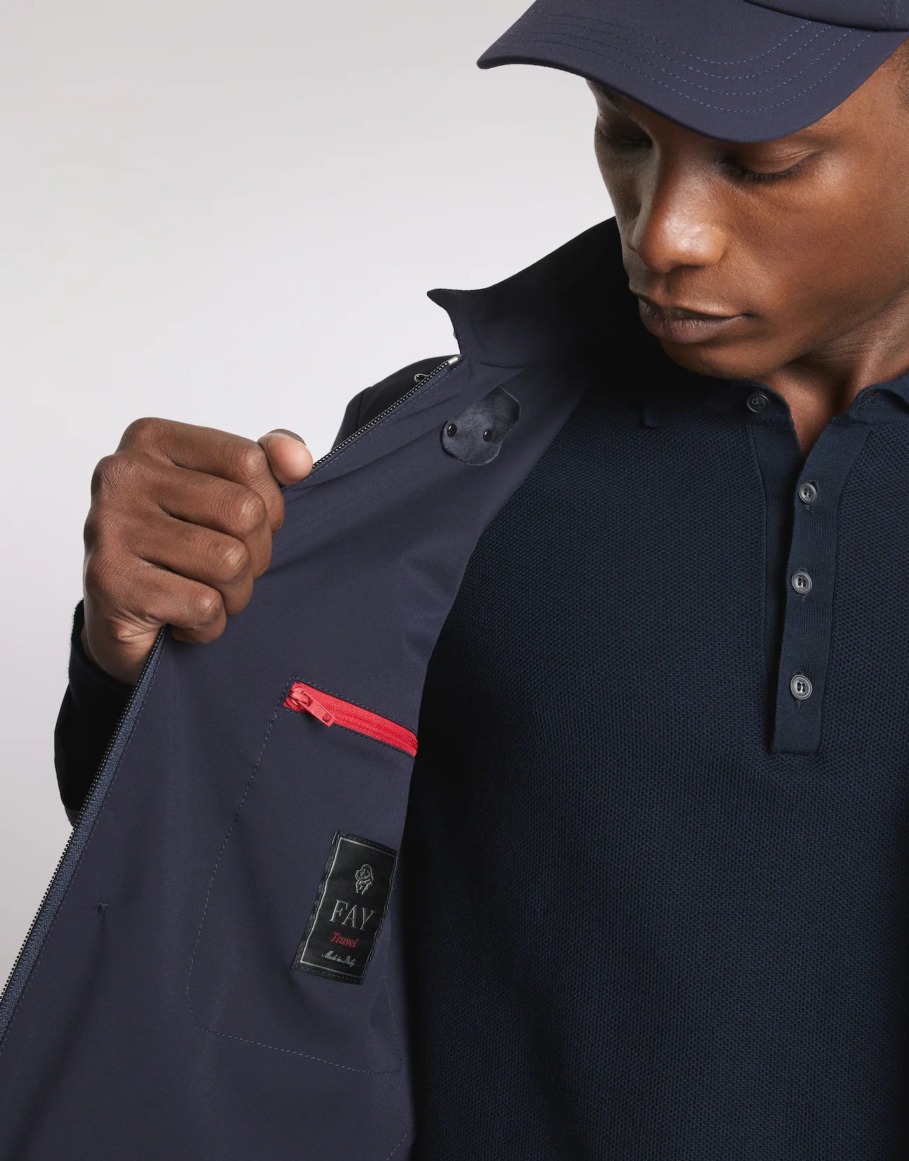 Fay Blue Stretch Nylon Travel Jacket