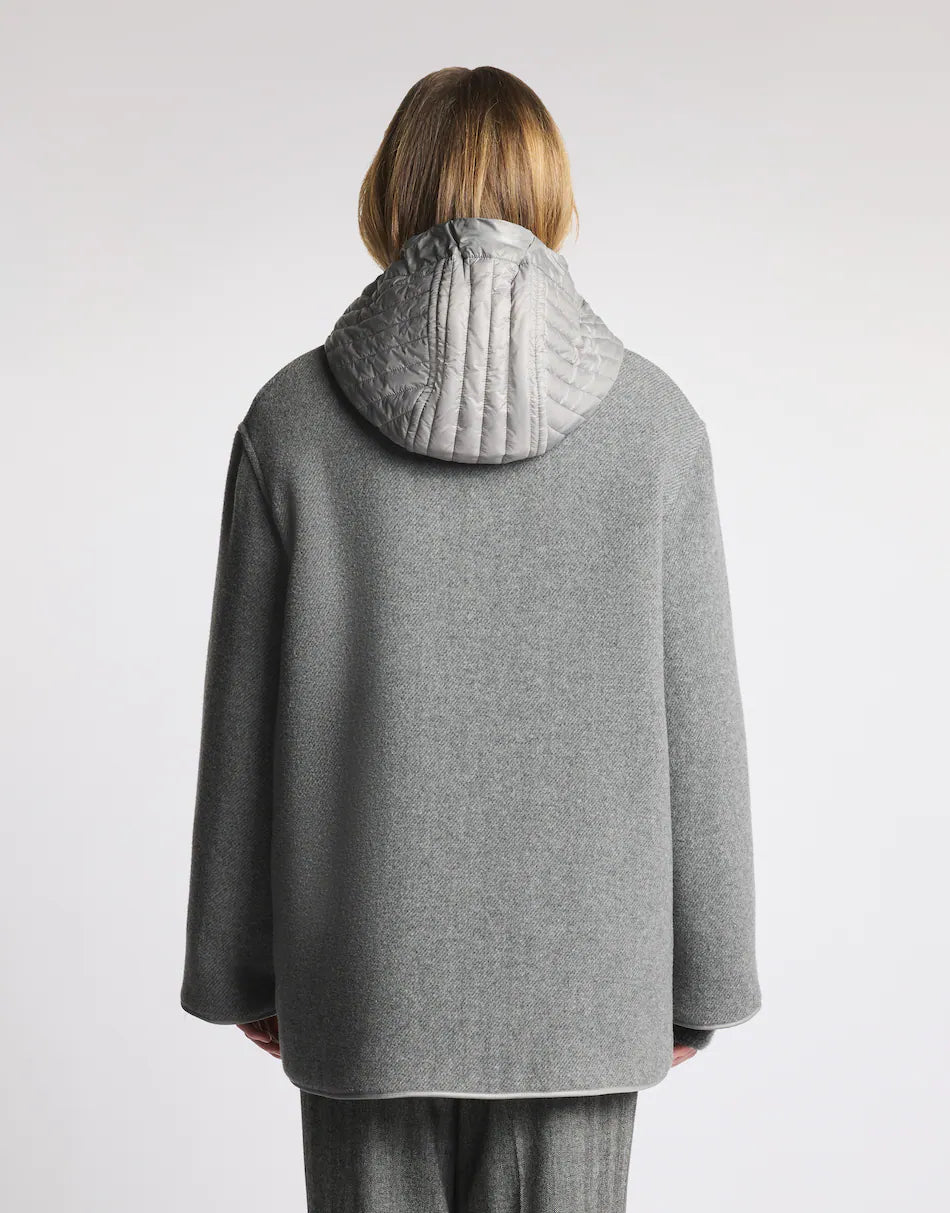 Fay Caban In Cover Garzato Di Lana Grigio