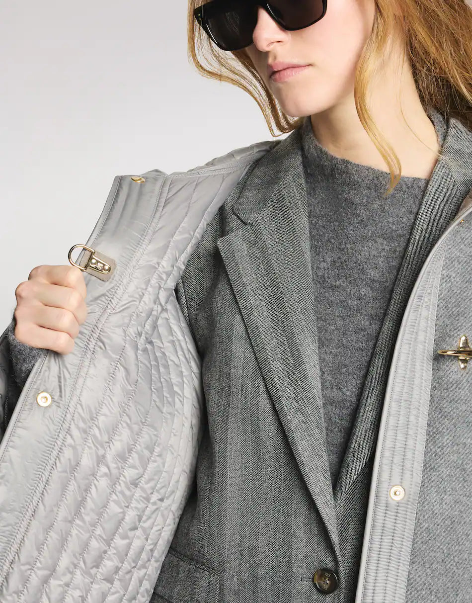 Fay Caban In Cover Garzato Di Lana Grigio