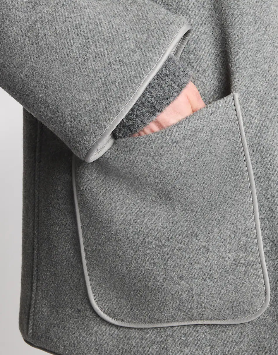 Fay Caban In Cover Garzato Di Lana Grigio