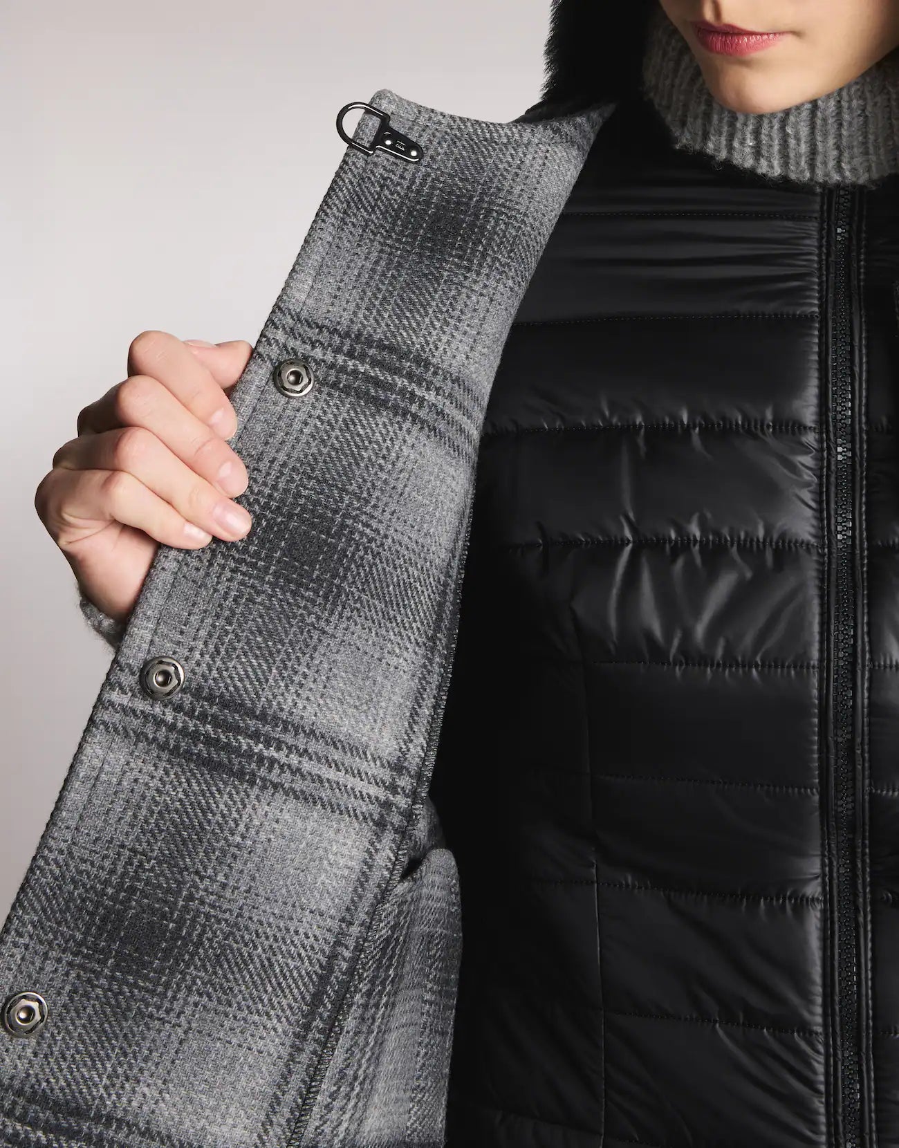 Fay Mantella 3 in 1 Double-face in Lana Cardata Grigio