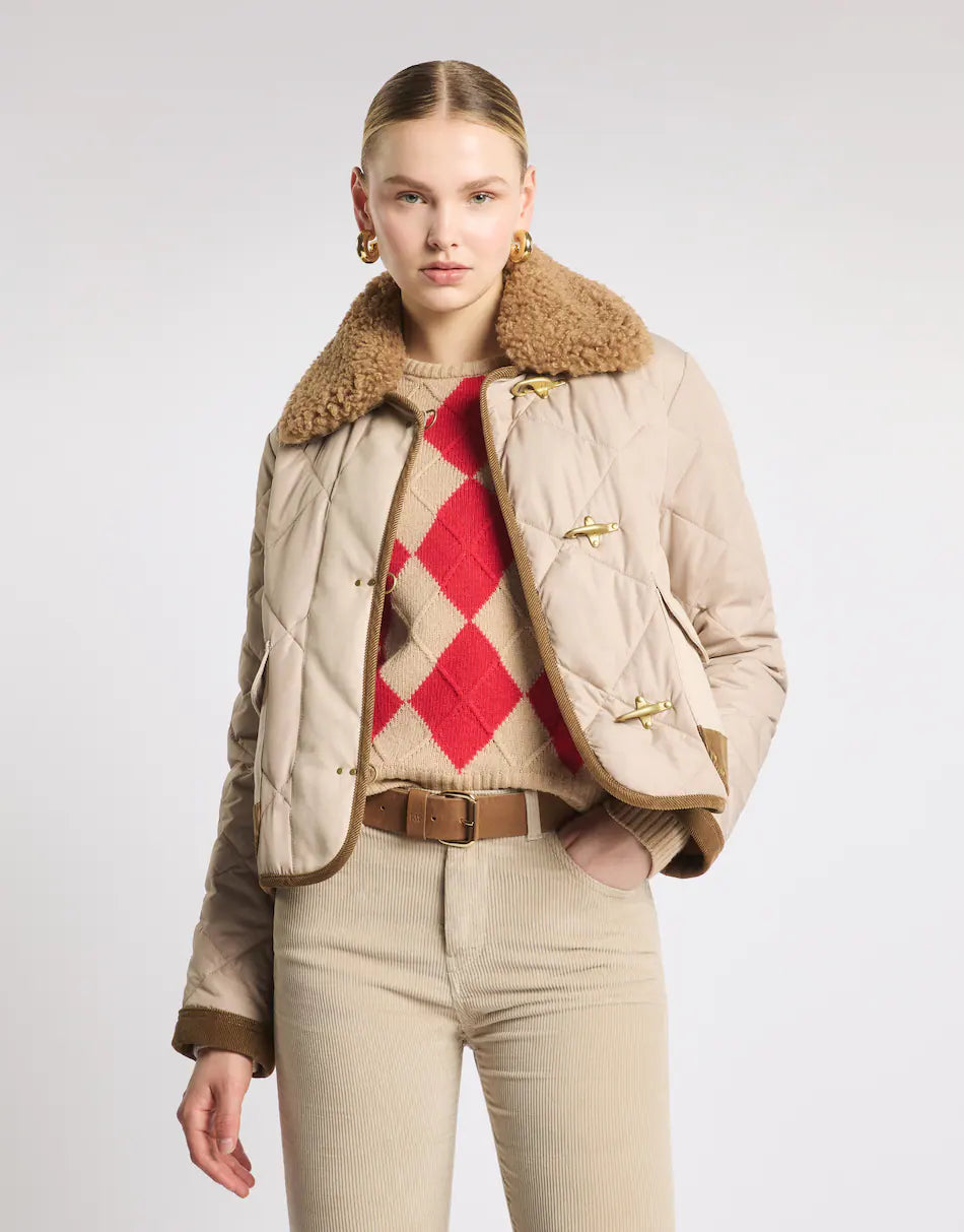 Fay 3 Ganci Trapuntato In Tessuto Tecnico Beige
