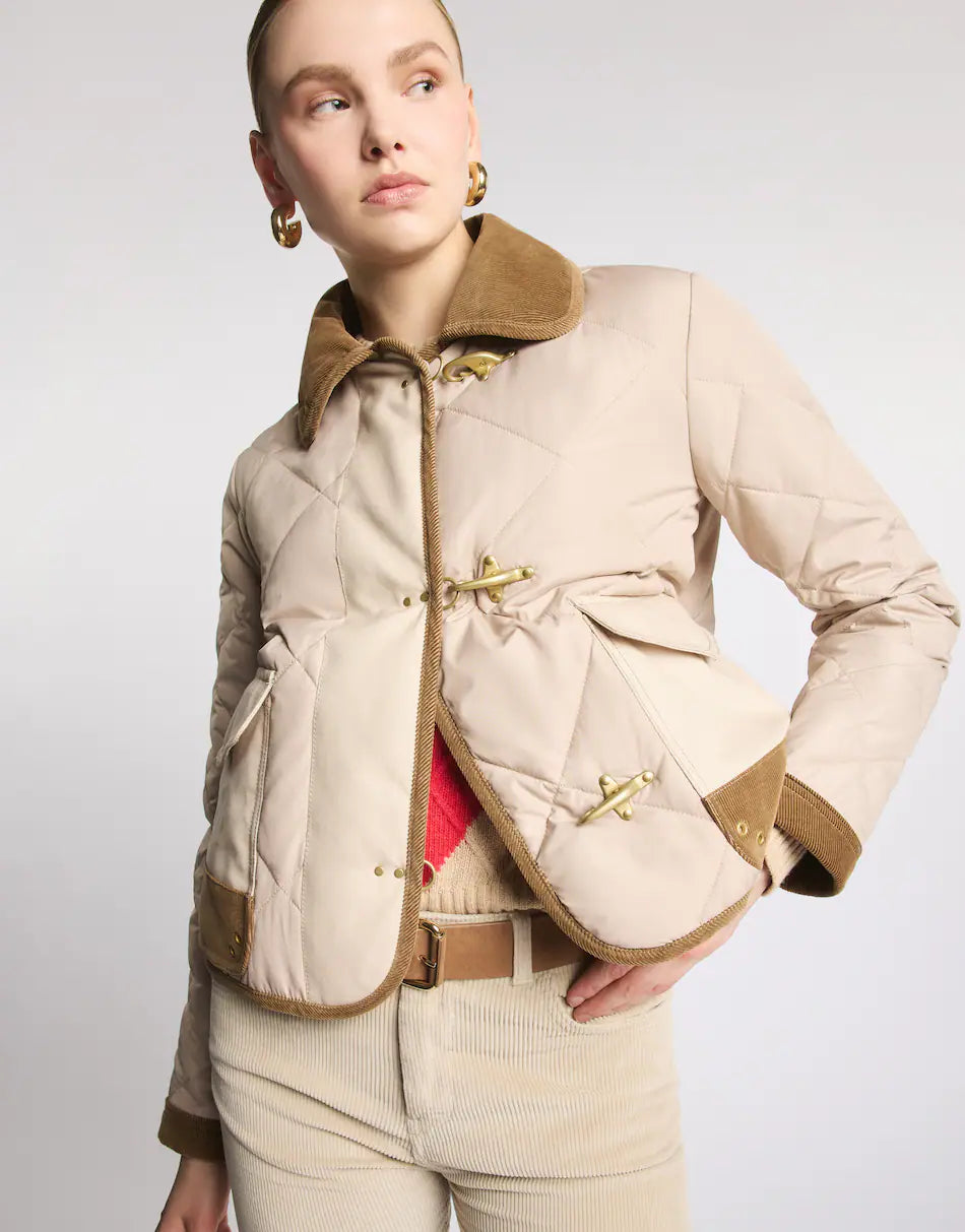Fay 3 Ganci Trapuntato In Tessuto Tecnico Beige