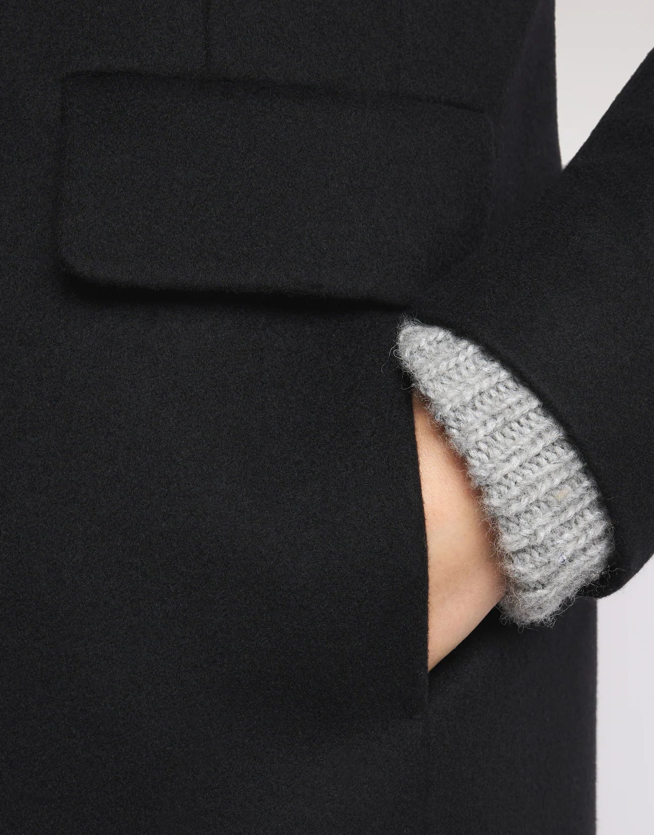 Fay Toggle Coat in Panno Di Lana Double Front Nero