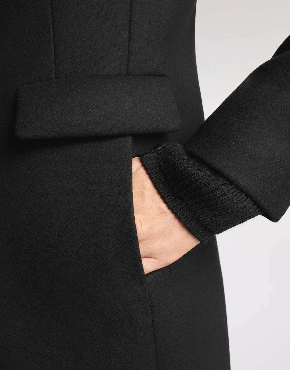 Fay Toggle Coat In Panno Di Lana Garzato E Cashmere Nero