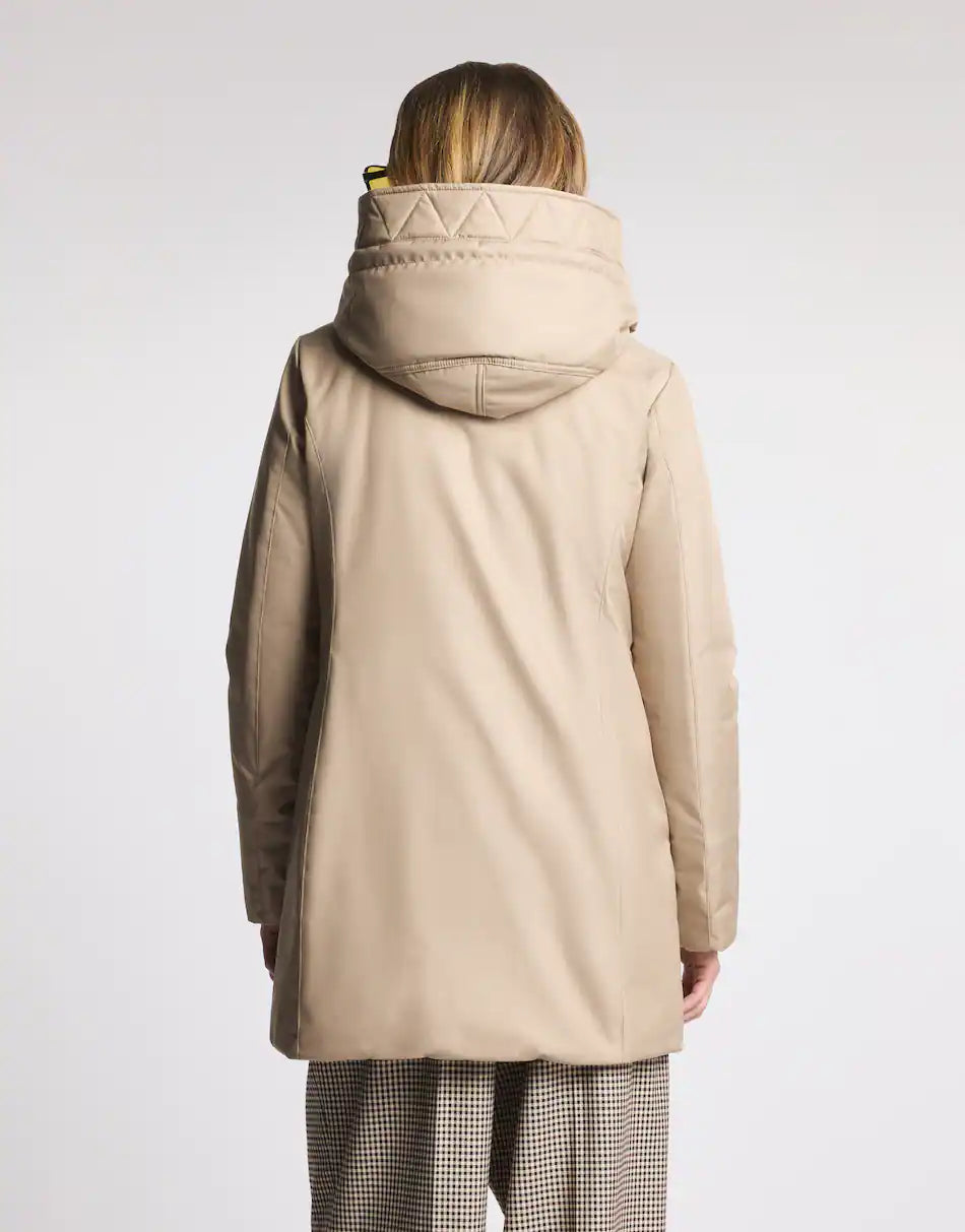 Fay Toggle Coat In Gabardine Tecnico Beige
