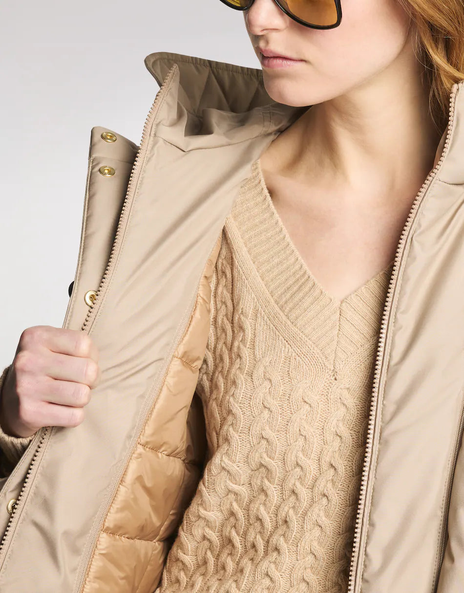 Fay Toggle Coat In Gabardine Tecnico Beige