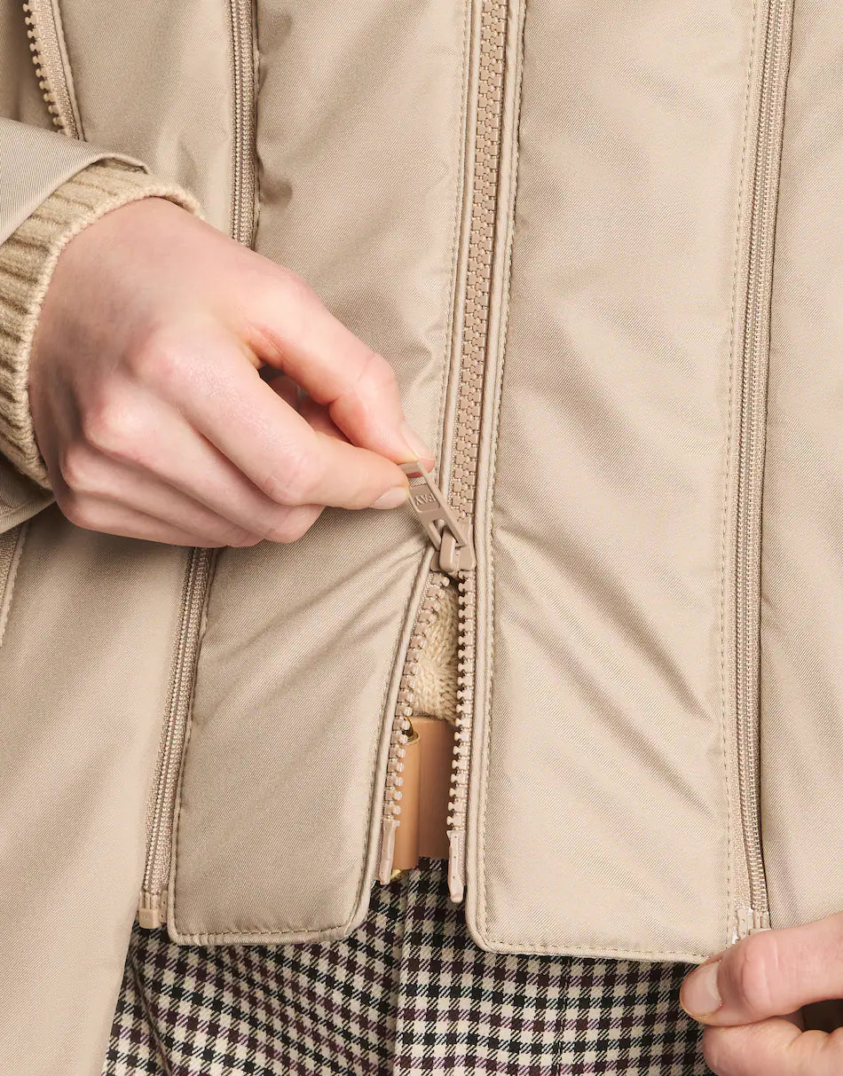 Fay Toggle Coat In Gabardine Tecnico Beige
