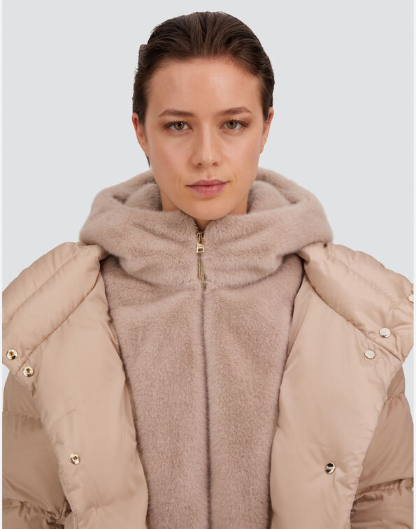 Herno A-Shape In Raso E Lady Alternative Fur Chantilly