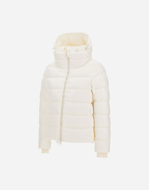 Herno Giacca Collo Alto In Nylon Chamonix Bianca