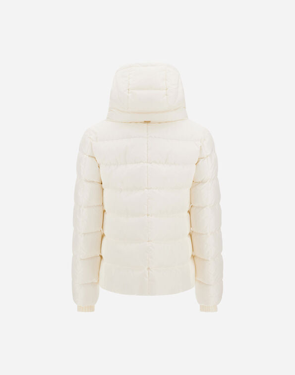 Herno Giacca Collo Alto In Nylon Chamonix Bianca