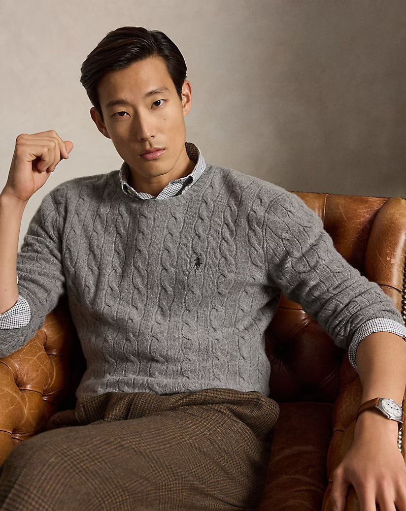 POLO-RALPH-LAUREN-maglia-in-lana-e-cashmere-a-trecce-710876762012-grigio