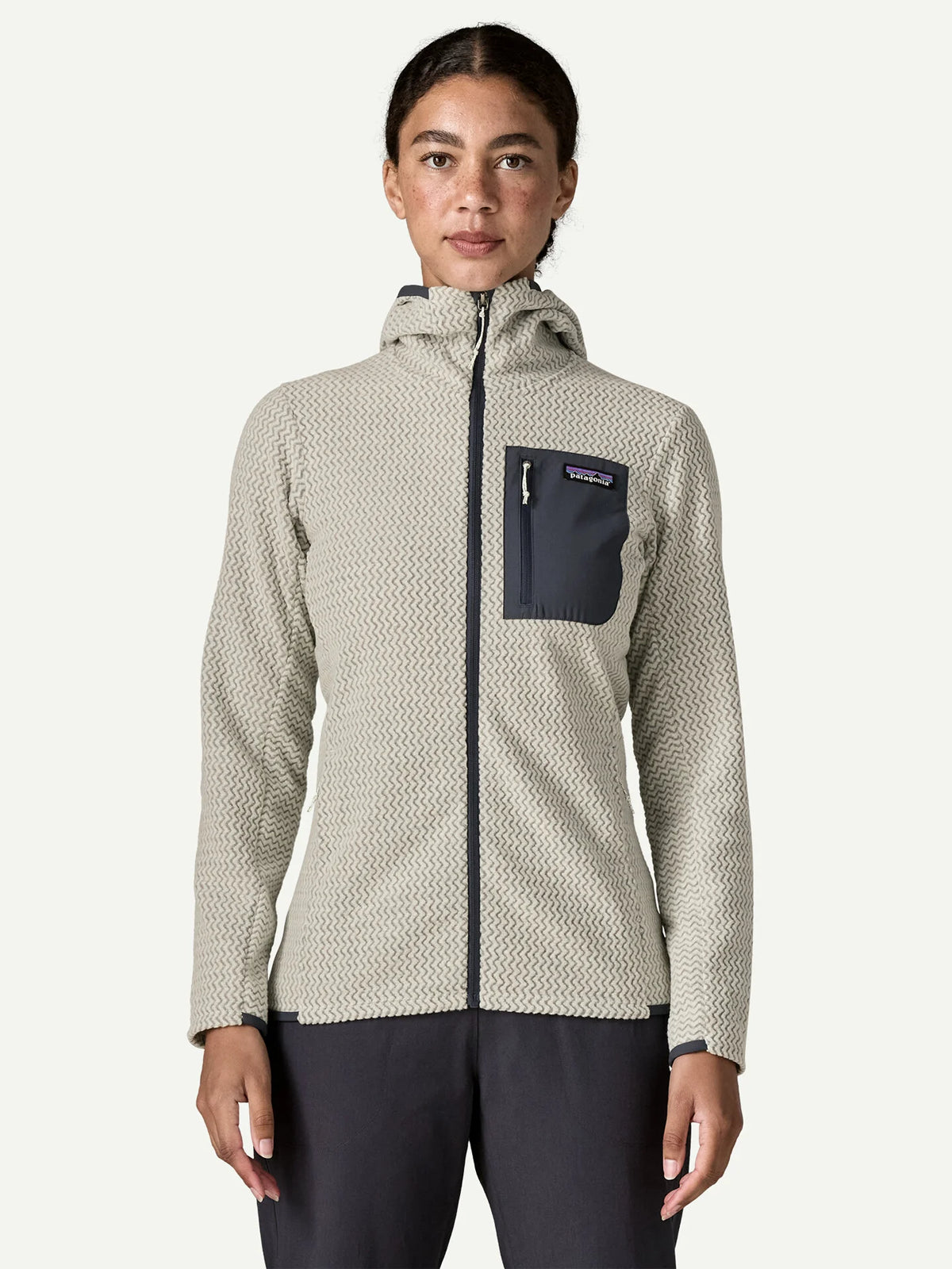 Patagonia Women's R1 Air Fleece Full-Zip Hoody Birch White