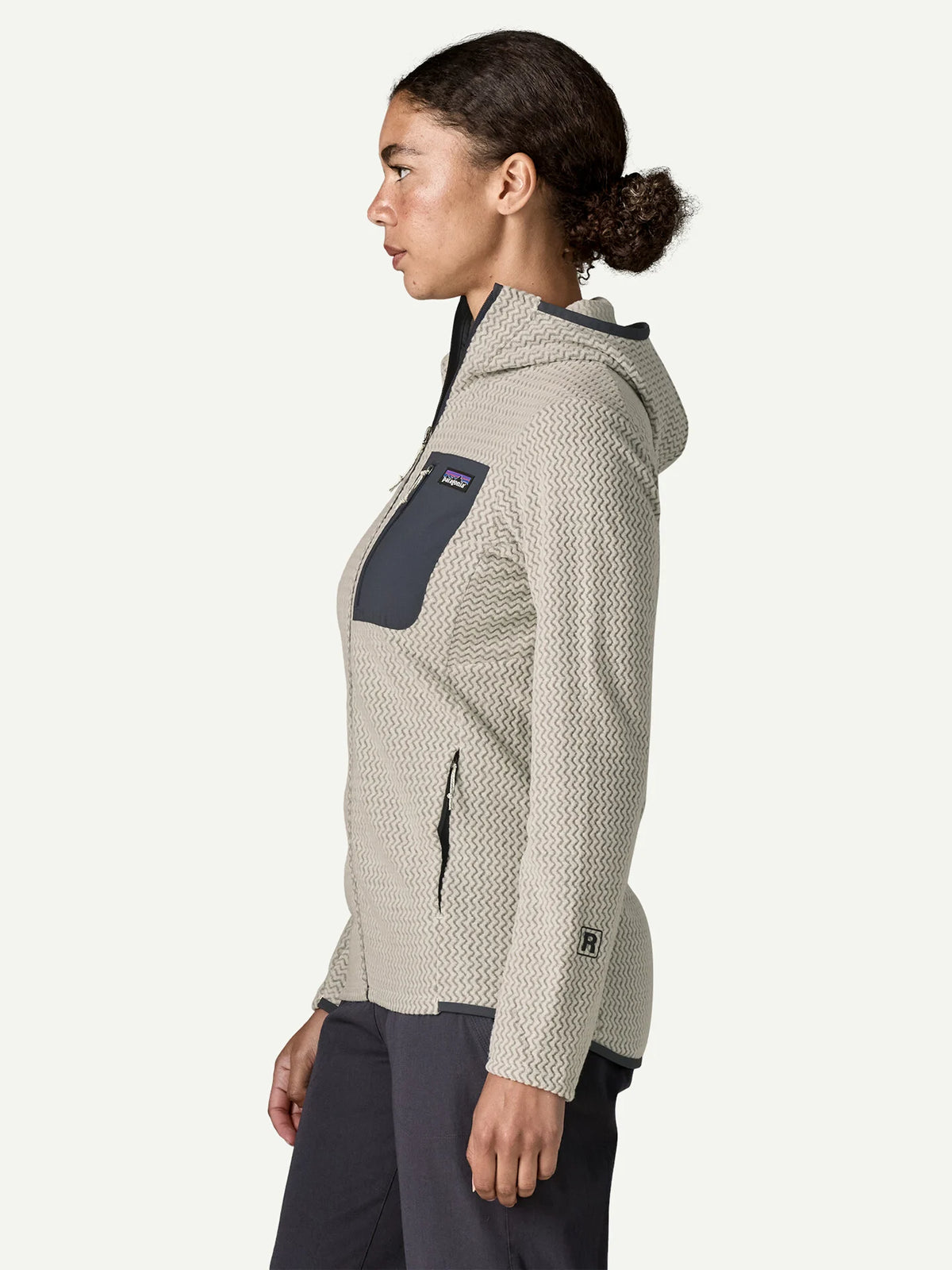 Patagonia Women's R1 Air Fleece Full-Zip Hoody Birch White