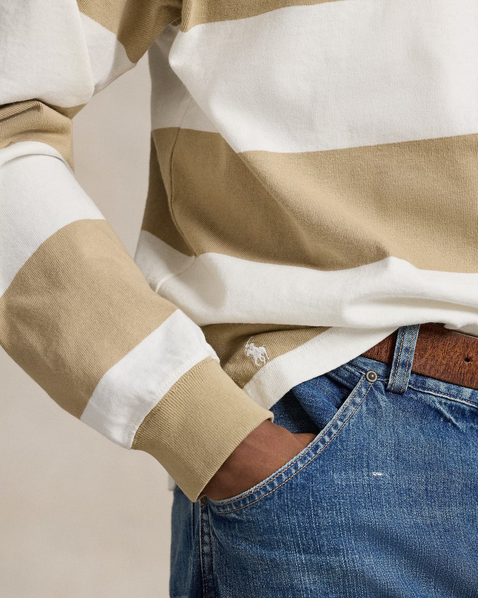 Polo-Ralph-Lauren-Maglia-rugby-in-jersey-Big-Fit-a-righe-panna-kaky-710965471500-5