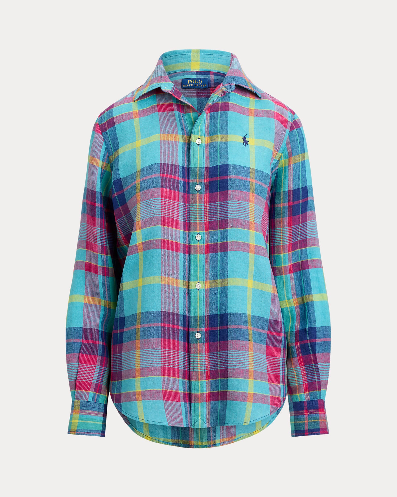 Polo-Ralph-Lauren-camicia-in-lino-a-quadri-211973264502-acqua-hot-pink-2