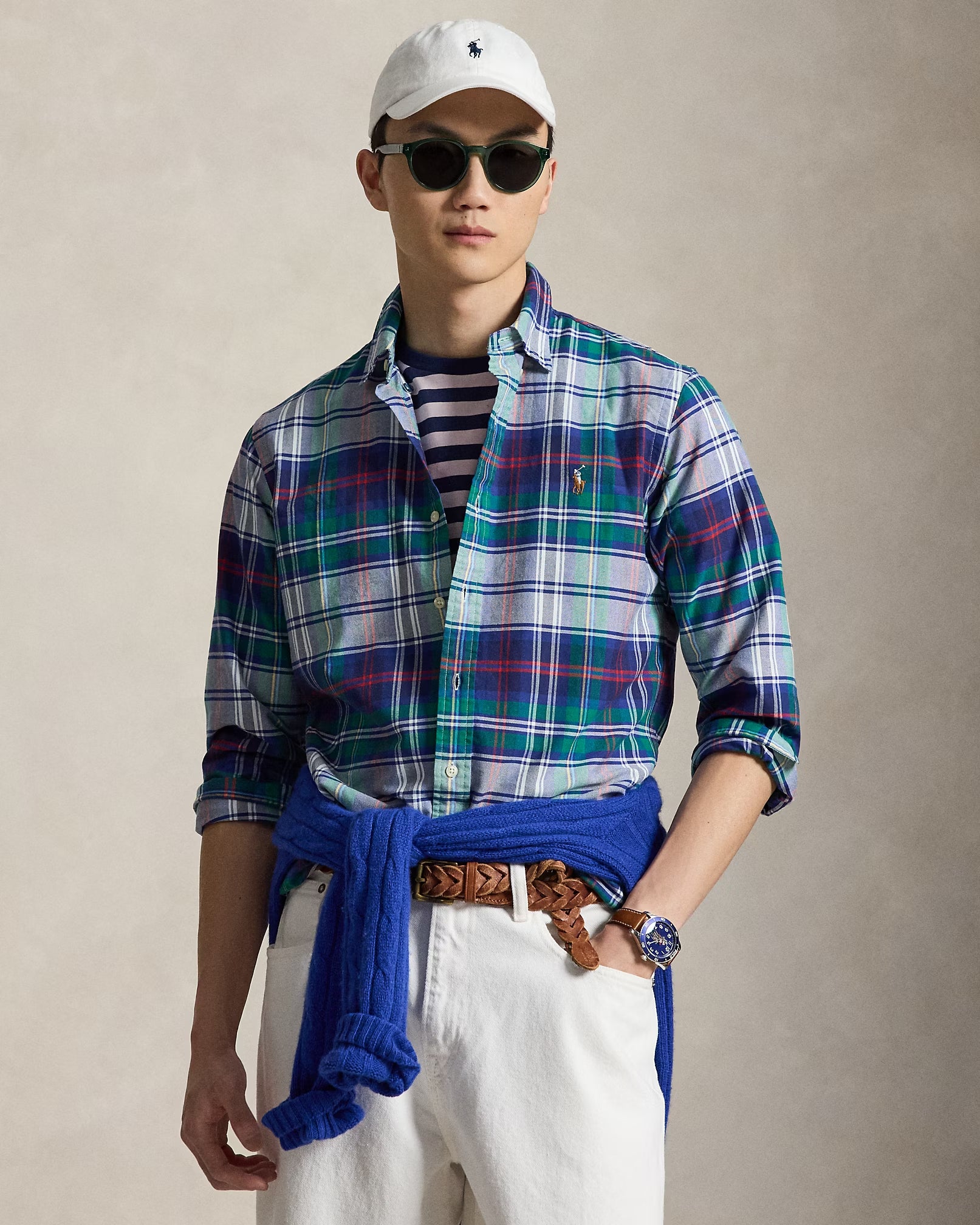 Polo-Ralph-Lauren-camicia-oxford-a-quadri-custom-fit-710968962501-verde-blu-1