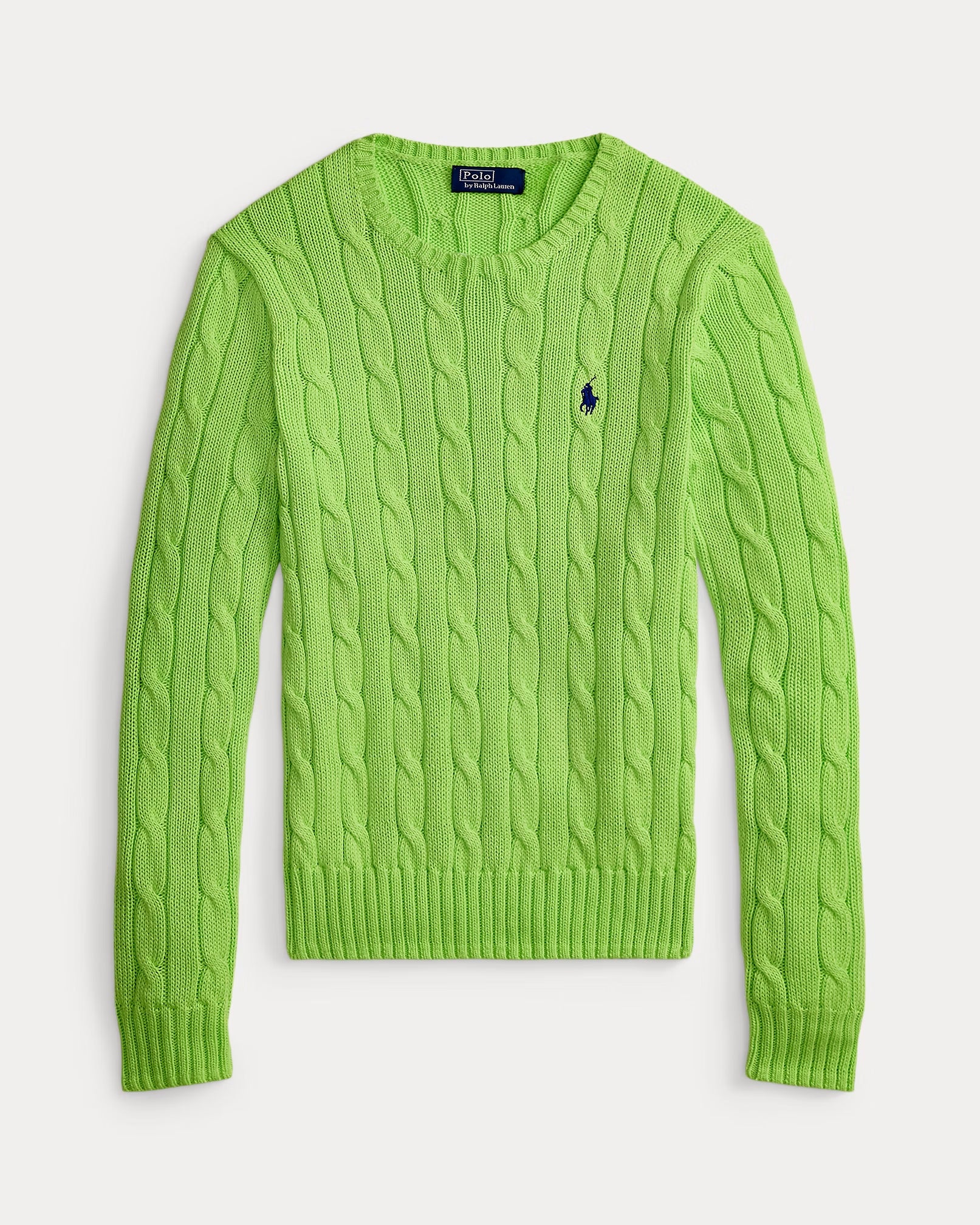 Polo-Ralph-Lauren-maglia-a-girocollo-in-cotone-a-trecce-211971869504-verde-brillante-2