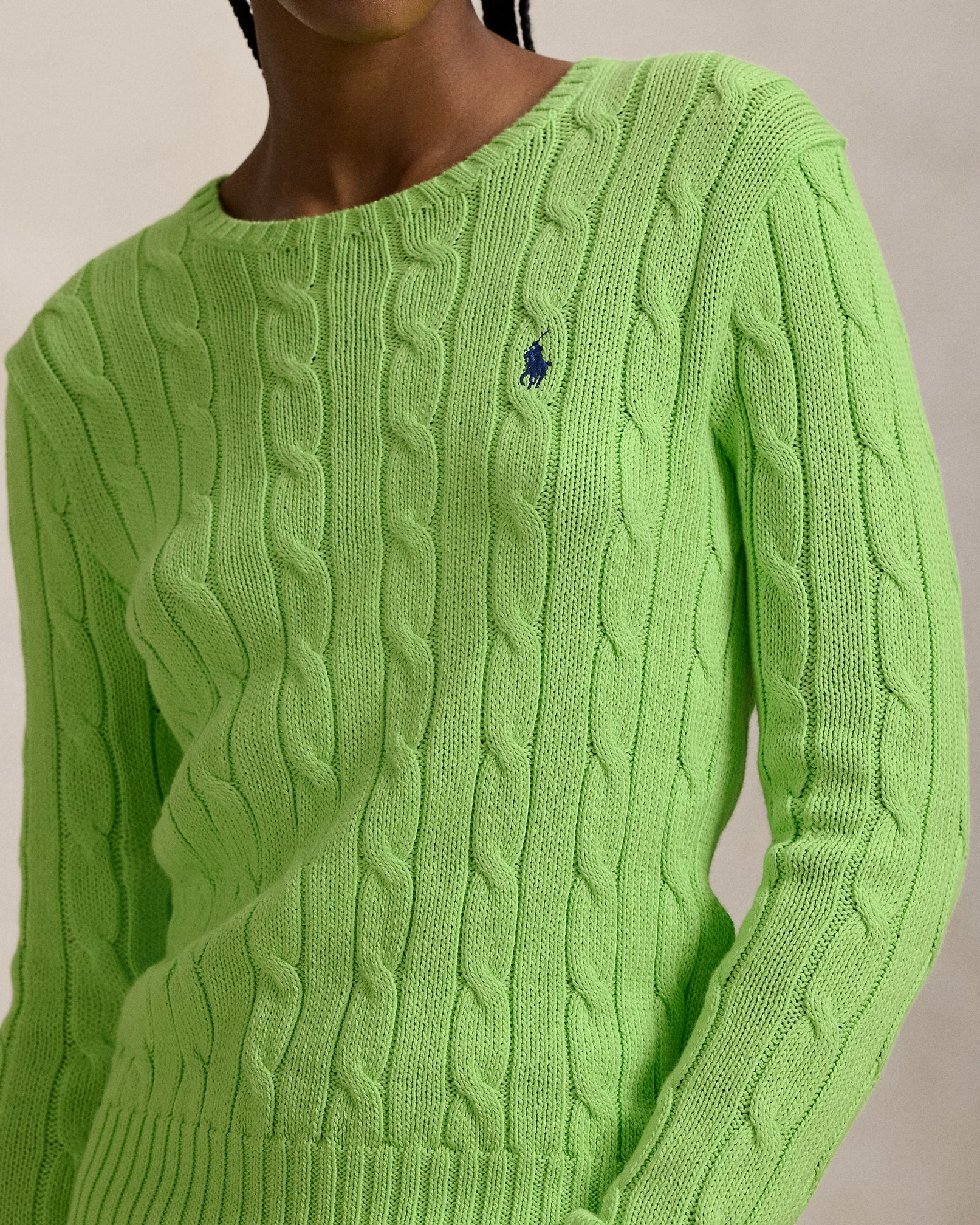 Polo-Ralph-Lauren-maglia-a-girocollo-in-cotone-a-trecce-211971869504-verde-brillante-5