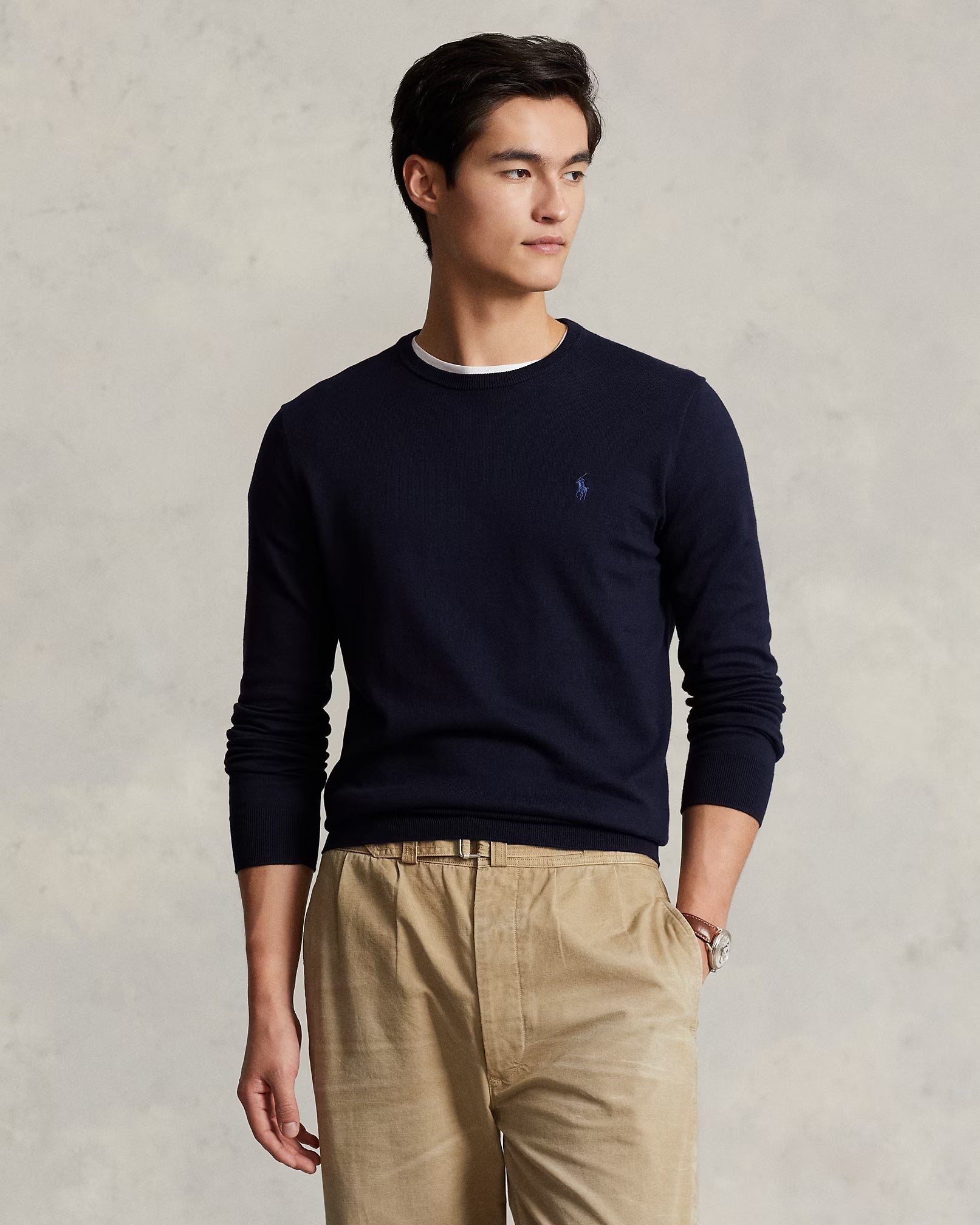 Polo-Ralph-Lauren-maglia-girrocollo-in-cotone-slim-fit-710684957001-navy-1