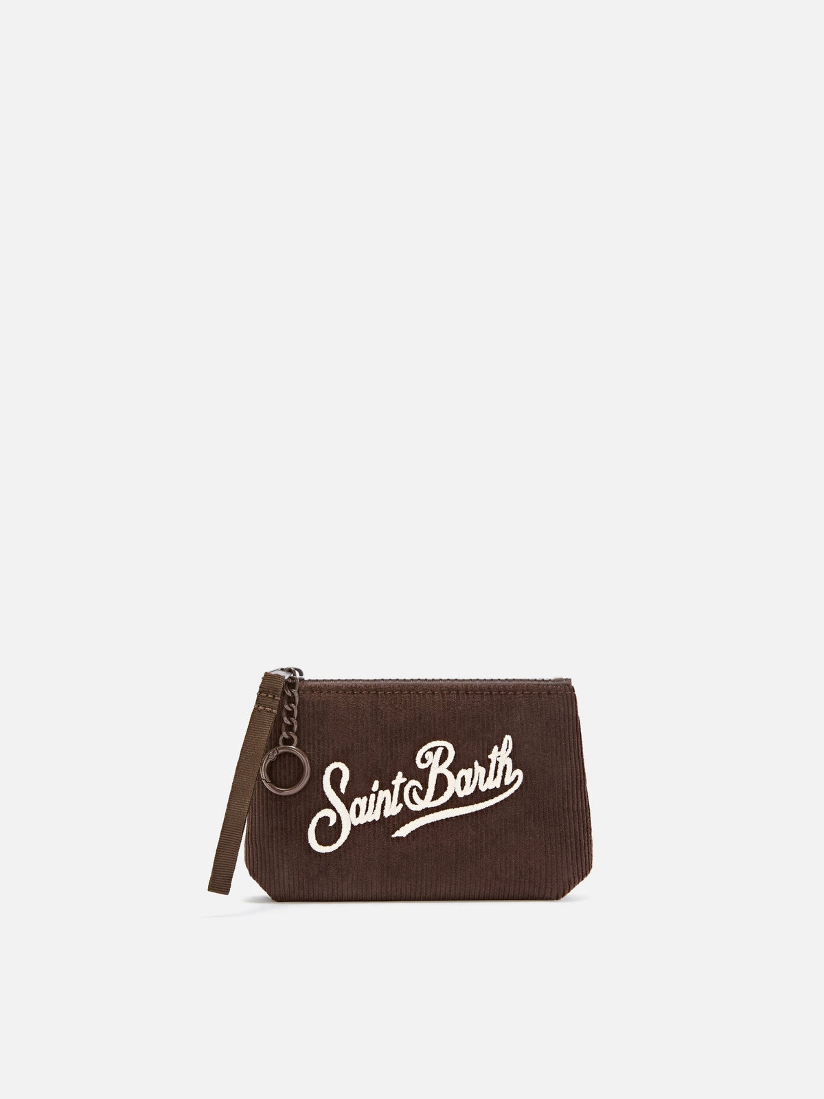 SAINT-BARTH_ALMI00200128M-ACCESSORY-POCHETTE-brown-mini-aline-corduroy-pouch-with-logo-embroidery