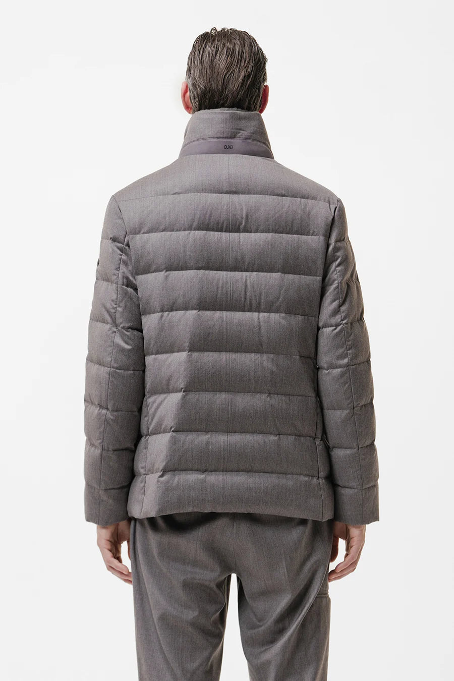 Duno Theodor Short Double-Breasted Pure Wool Down Jacket Dark Stone