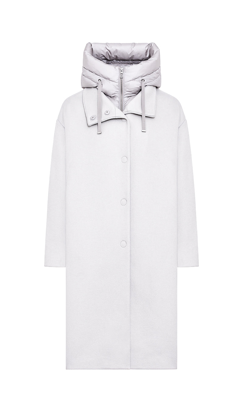 Duno Tressa Wool Coat Greyish White