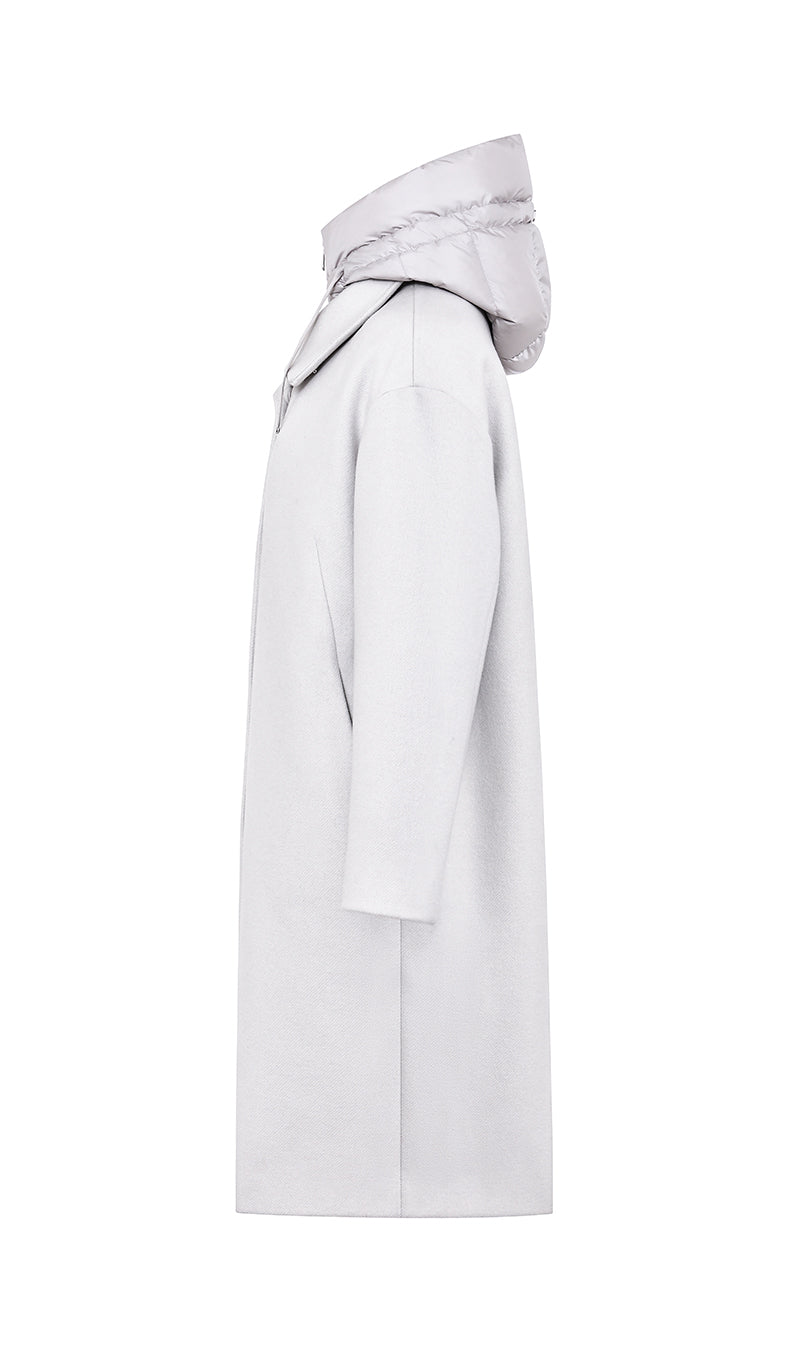 Duno Tressa Wool Coat Greyish White