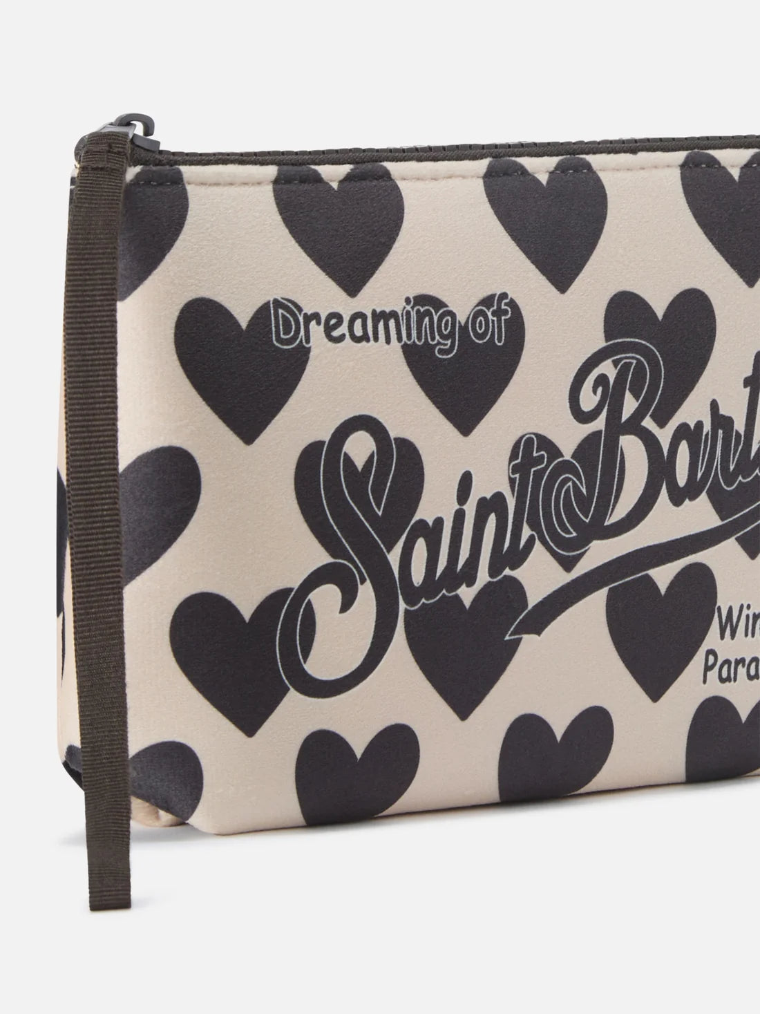 MC2 Saint Barth Aline Heart Print Clutch Beige