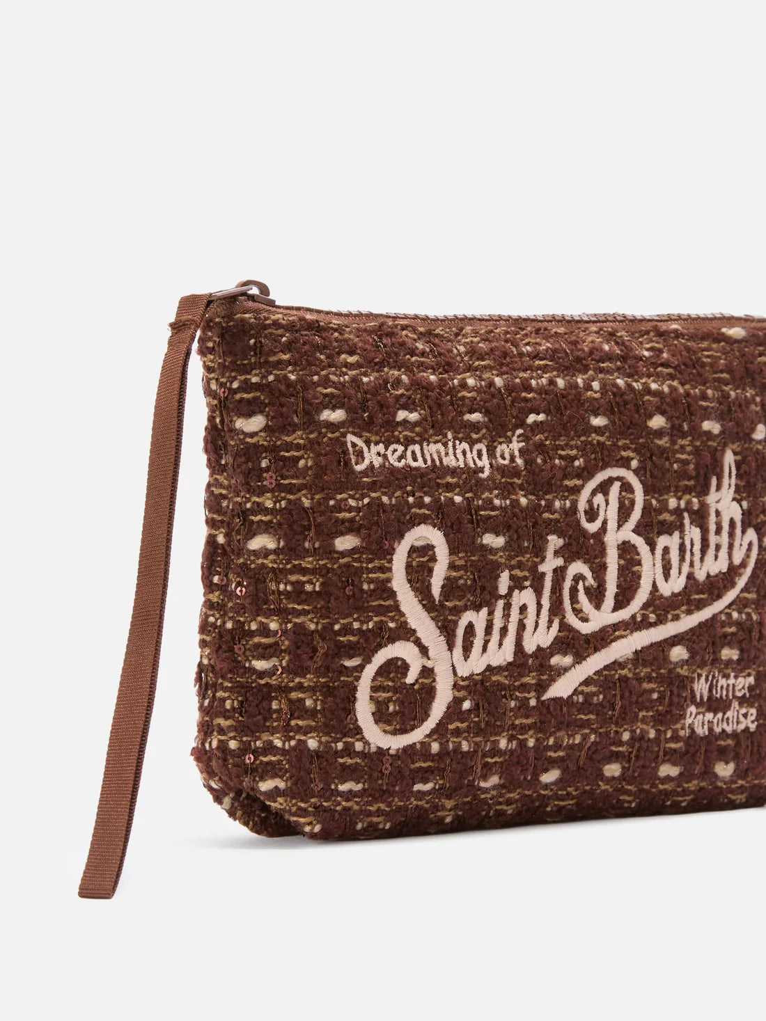 MC2 Saint Barth Aline Clutch in Brown Tweed