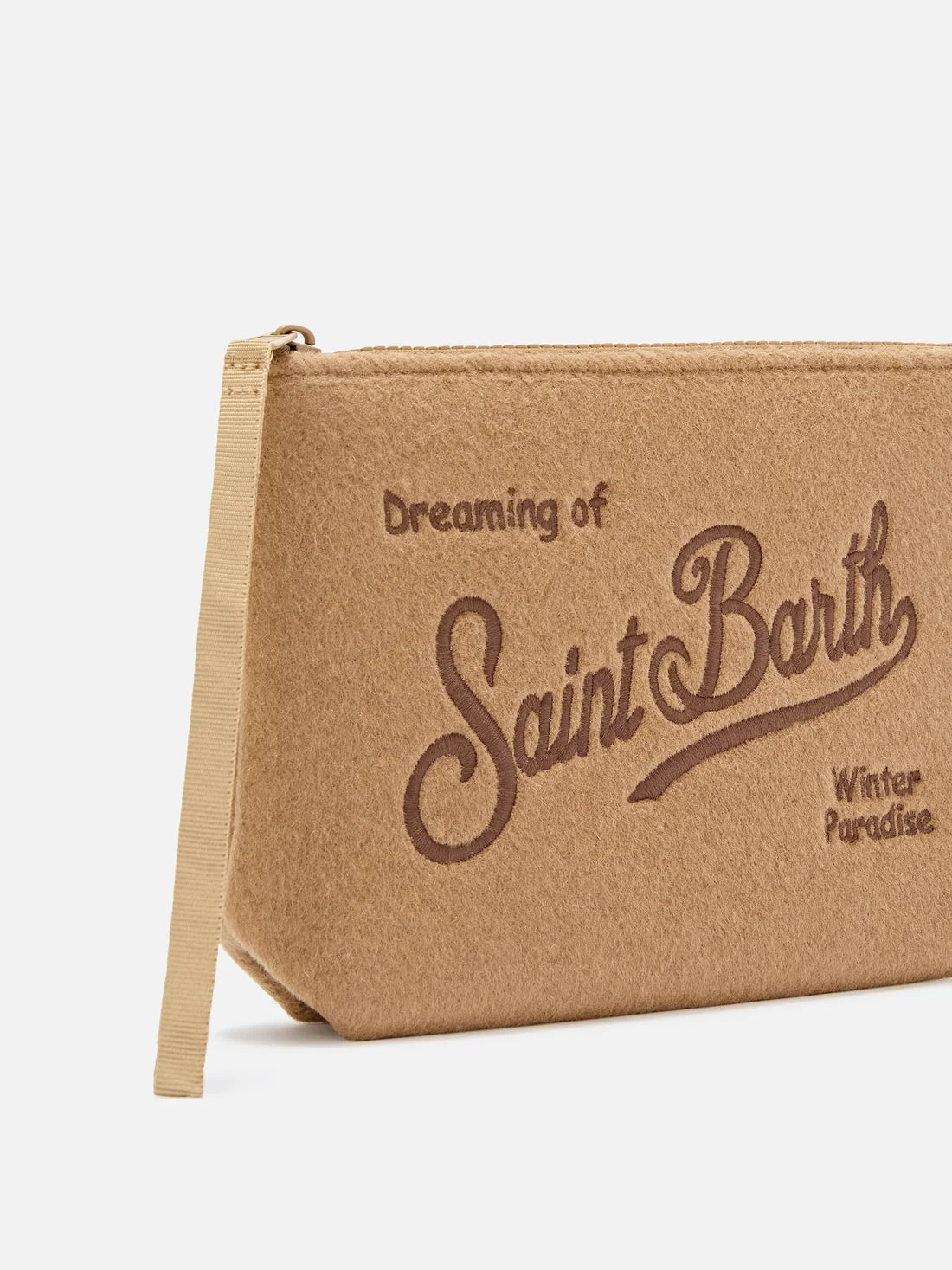 MC2 Saint Barth Aline Beige Felt Clutch Bag