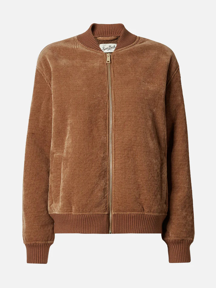 Mc2 Saint Barth Bomber Celia In Corduroy E Teddy Camel