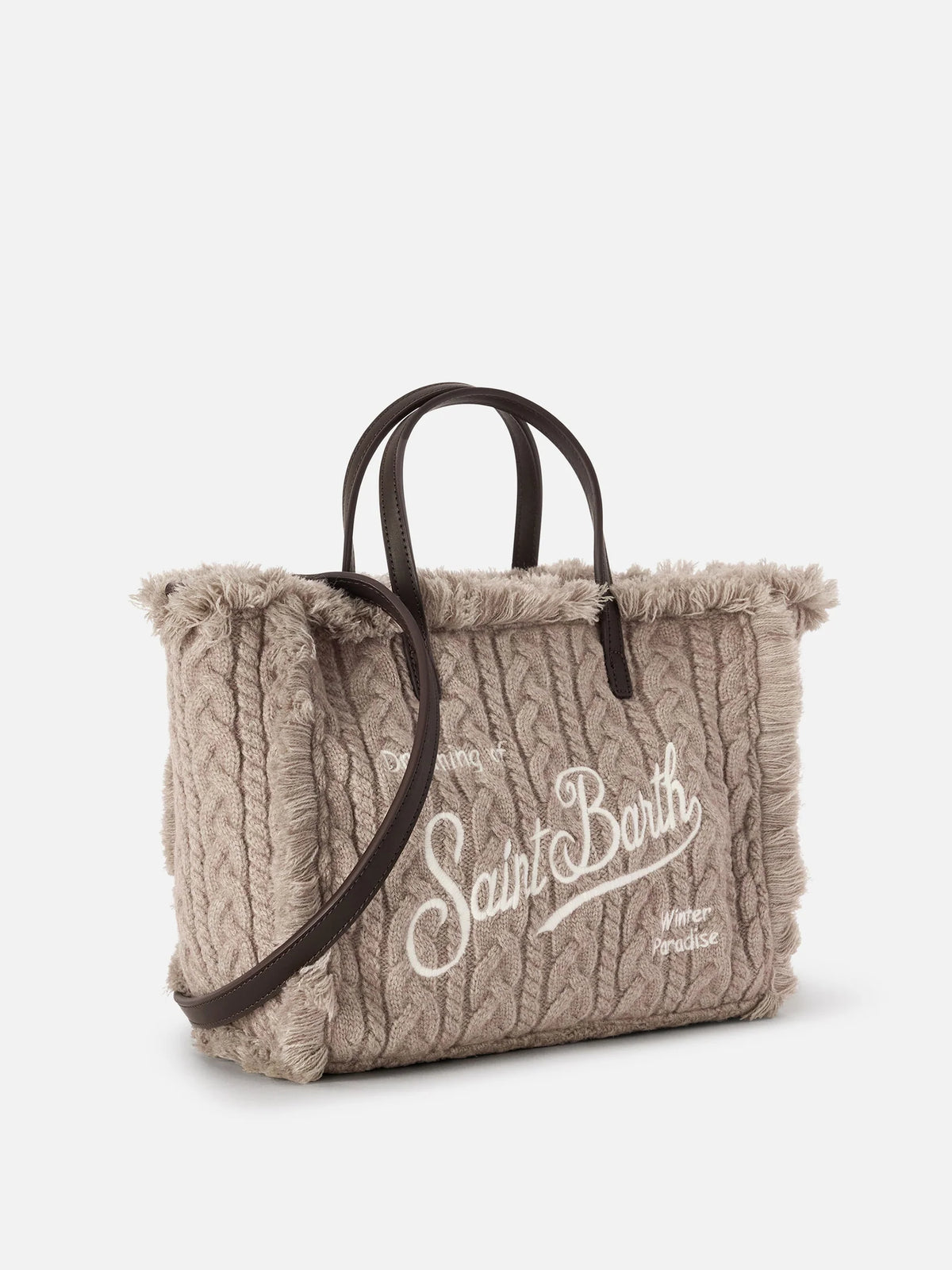 Mc2 Saint Barth Borsa Colette Wool Trecce Grigio Melange