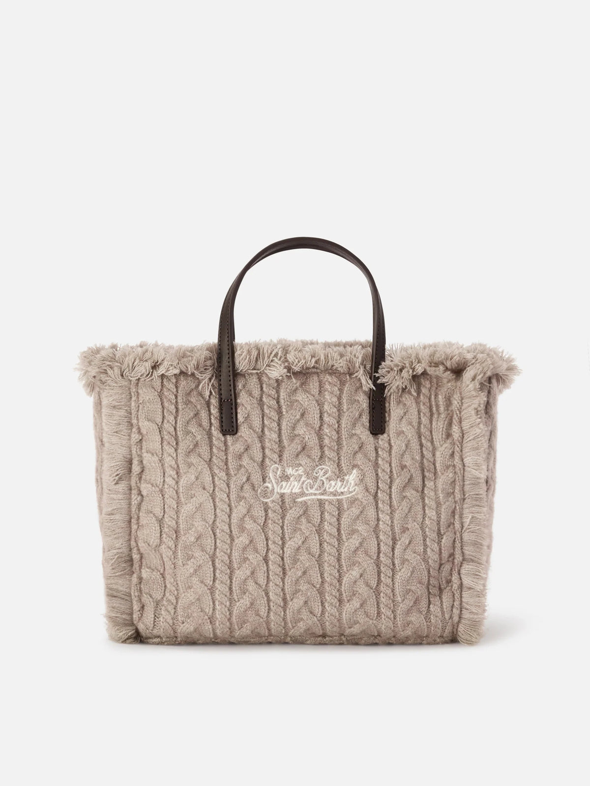 Mc2 Saint Barth Borsa Colette Wool Trecce Grigio Melange