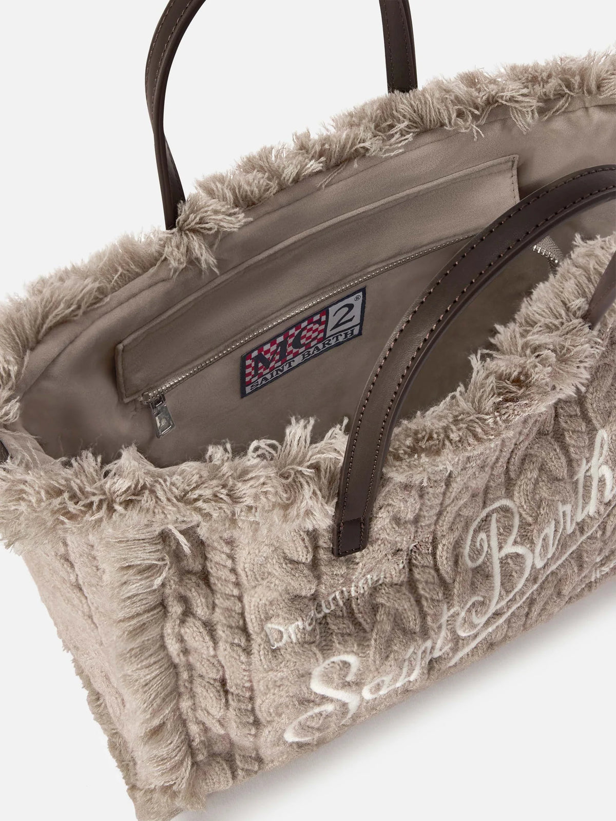 Mc2 Saint Barth Borsa Colette Wool Trecce Grigio Melange