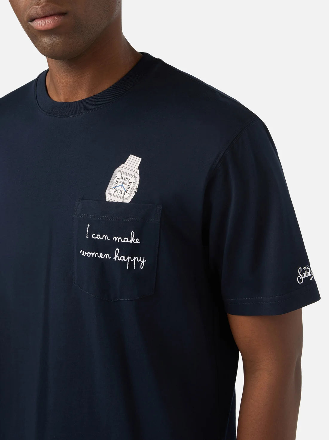 MC2 Saint Barth T-Shirt Connor Make Women Happy Blue