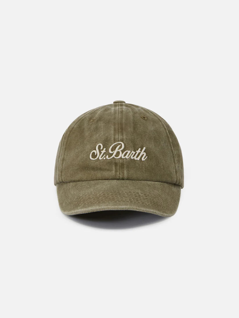 Mc2 Saint Barth Cappellino Davis In Cotone Verde Militare