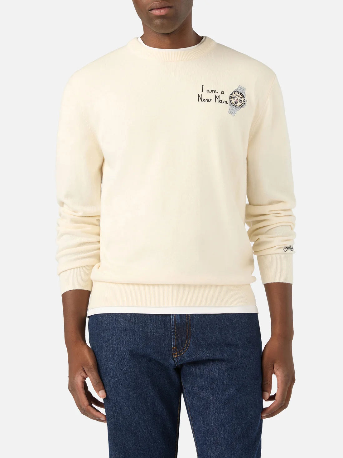 Mc2 Saint Barth Maglia Heron Lana E Cashmere New Man Bianca