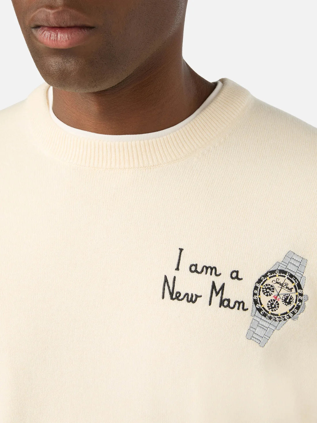 Mc2 Saint Barth Maglia Heron Lana E Cashmere New Man Bianca