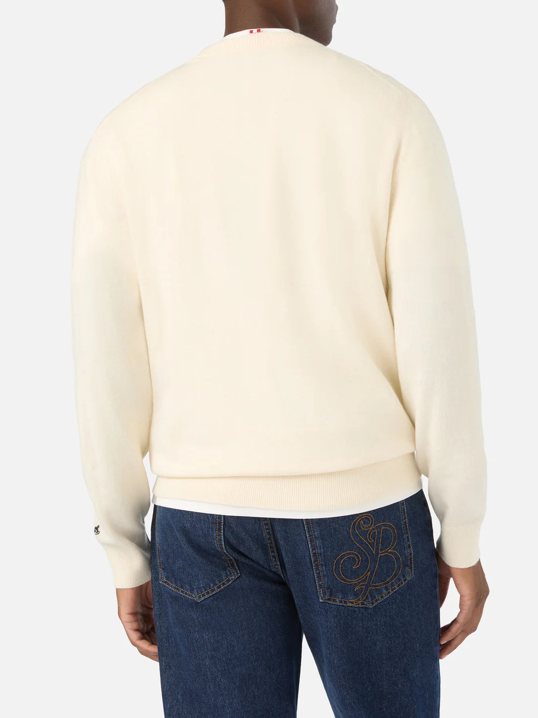 Mc2 Saint Barth Maglia Heron Lana E Cashmere New Man Bianca
