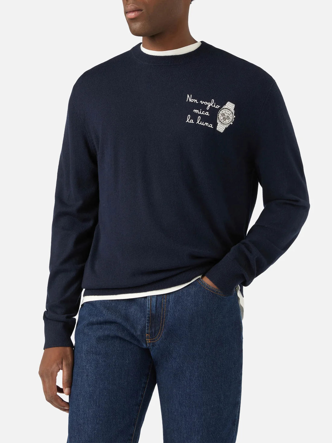 Mc2 Saint Barth Maglia Heron Lana E Cashmere Luna Whatch Blu